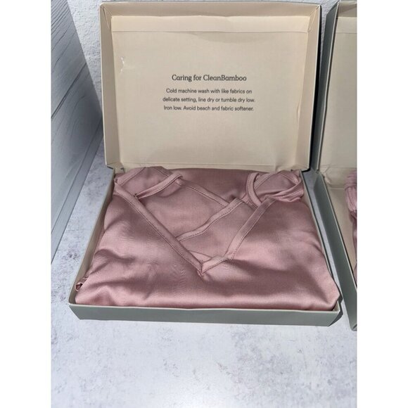 NWT Ettitude Bamboo Silky PJ Cami, Shorts Set‎ Rose Pink Women's Size Large - Picture 2 of 8